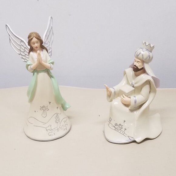 Silver Blessings Nativity Christmas Tree Collection Angel & King Caspar Figurine - Picture 1 of 15